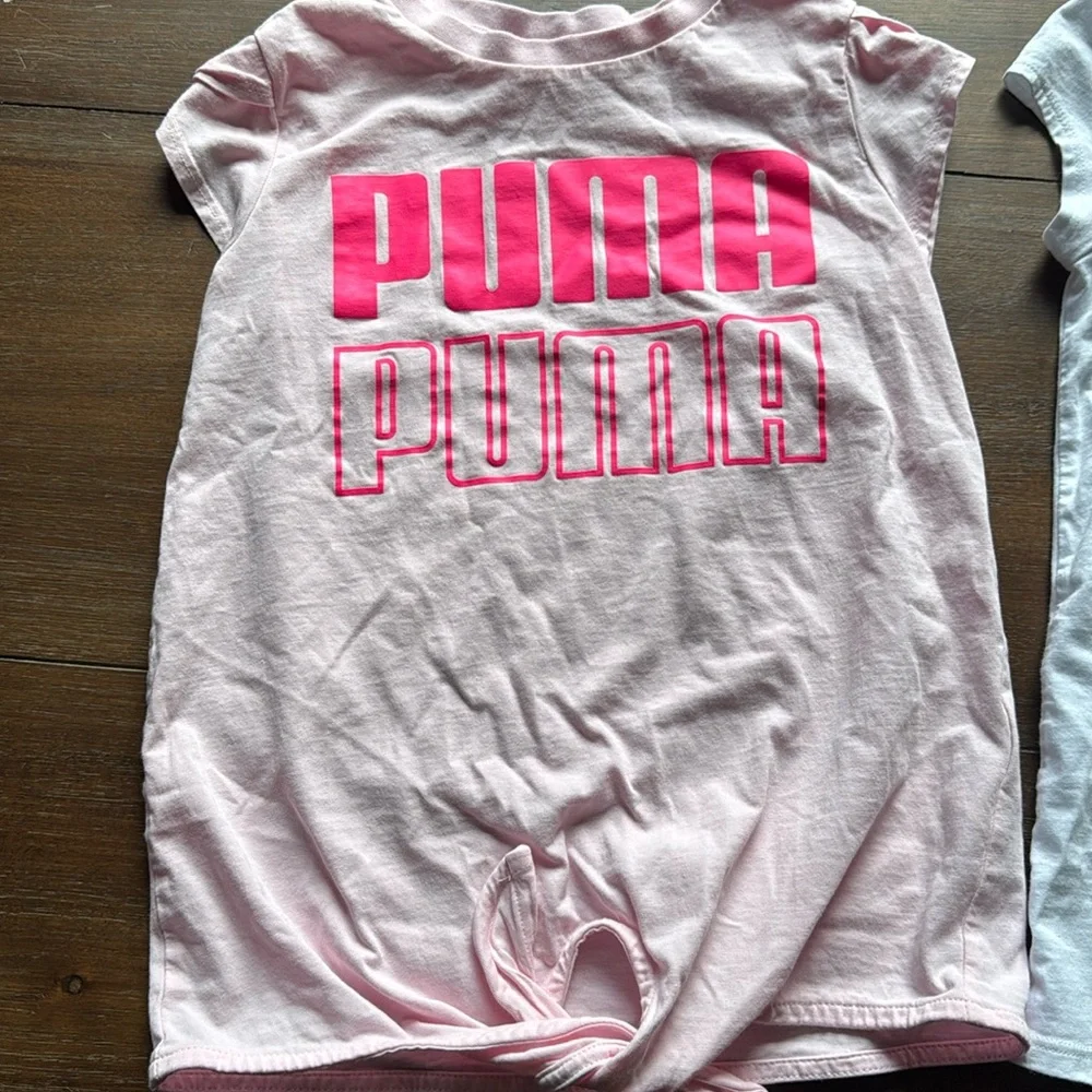 Two (2) Size S (7/8) PUMA GIRLS SHORT SLEEVED cotton tees